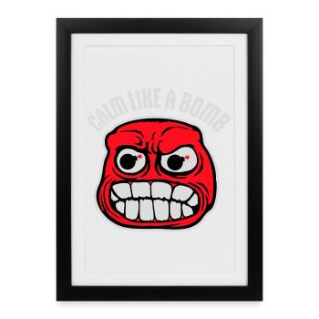 Calme comme une bombe Paradoxe Ironie Humour Blague explosive - Affiche encadrée (27 × 37 cm) - noir - Devant