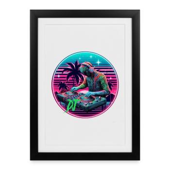 Disc-jockey - Affiche encadrée (27 × 37 cm) - noir - Devant