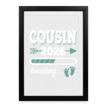Cousin 2026 Chargement Big Cousin - Affiche encadrée (27 × 37 cm) - noir - Devant