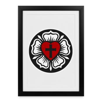 Lutheran Rose - Framed poster (27 × 37 cm) - black - Front