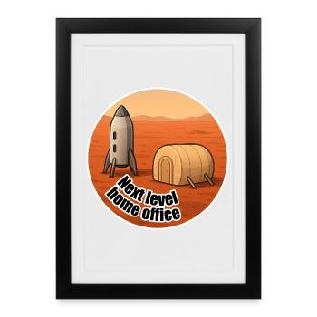 Mars Next Level Home Office - Affiche encadrée (27 × 37 cm) - noir - Devant