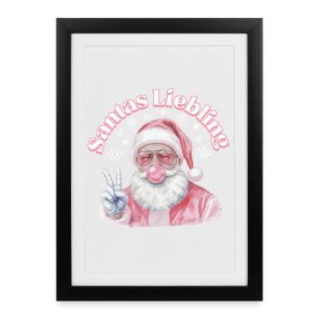 Les favoris du Père Noël rose Noël - Affiche encadrée (27 × 37 cm) - noir - Devant