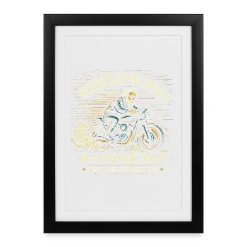 Chemise Biker Dad Grandpa - Rebellious Vintage Rider - Affiche encadrée (27 × 37 cm) - noir - Devant
