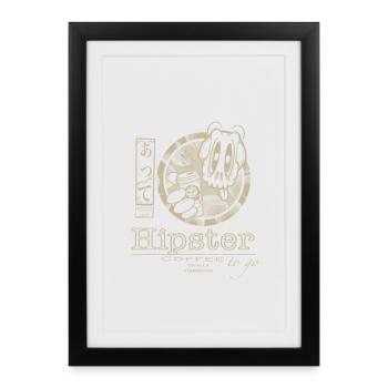 Café hipster à emporter - Affiche encadrée (27 × 37 cm) - noir - Devant
