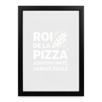 Roi de la pizza couronné - Affiche encadrée (27 × 37 cm) - noir - Devant