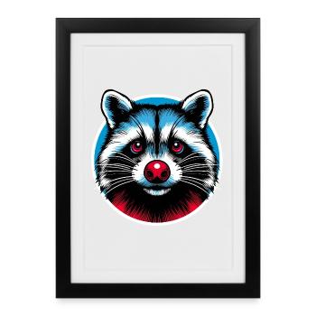 Racoon - Je suis venu pour rester - Affiche encadrée (27 × 37 cm) - noir - Devant