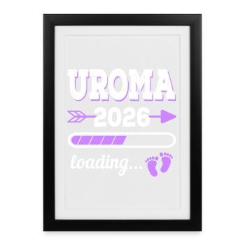 Great-Grandmother 2026 Loading Pregnancy Gift Idea - Framed poster (27 × 37 cm) - black - Front