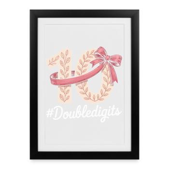 10th Birthday Girl | Double digits fun - Framed poster (27 × 37 cm) - black - Front
