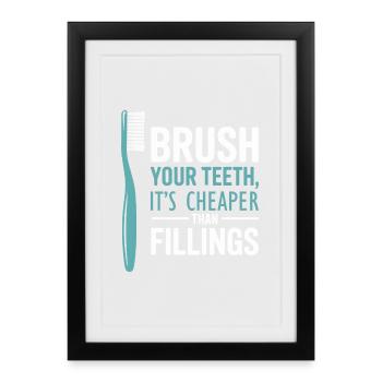 Mechanical Smile Dental Engineer Art  - Framed poster (27 × 37 cm) - black - Front