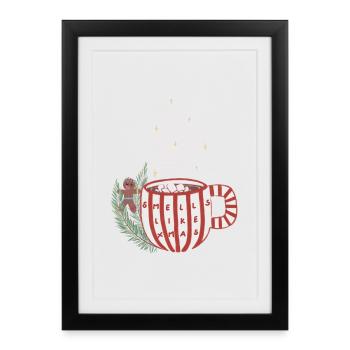 Tasse magique à la cannelle Parfum de Noël - Affiche encadrée (27 × 37 cm) - noir - Devant