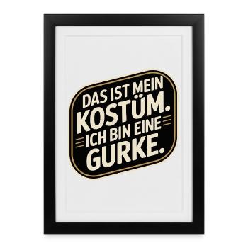 Concombre C’est mon concombre Costume Carnaval Carnaval - Affiche encadrée (27 × 37 cm) - noir - Devant