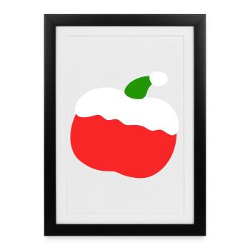 Pomme – Noël - Affiche encadrée (27 × 37 cm) - noir - Devant