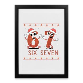6 7 Six Seven Memes – Noël - Affiche encadrée (27 × 37 cm) - noir - Devant