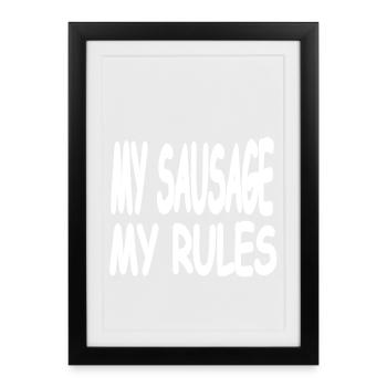 saucisse - Affiche encadrée (27 × 37 cm) - noir - Devant