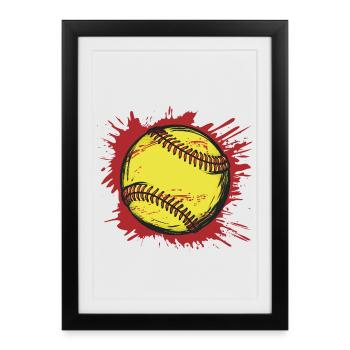 Softball - Affiche encadrée (27 × 37 cm) - noir - Devant