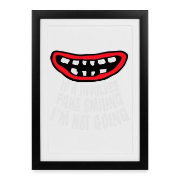 S’il s’agit d’un faux sourire, je ne vais pas le dire - Affiche encadrée (27 × 37 cm) - noir - Devant