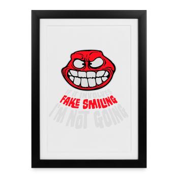 S’il s’agit d’un faux sourire, je ne vais pas le dire - Affiche encadrée (27 × 37 cm) - noir - Devant