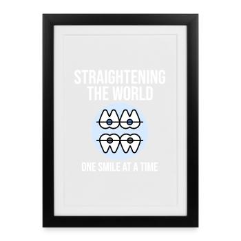 Un sourire à la fois Professionnel de l’orthodontie - Affiche encadrée (27 × 37 cm) - noir - Devant