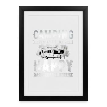 Camping - Framed poster (27 × 37 cm) - black - Front