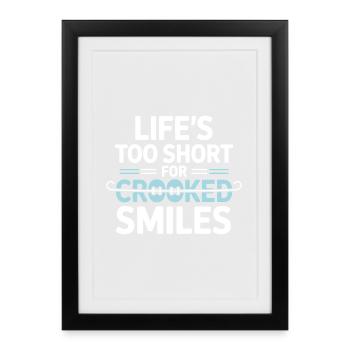 Professionnel dentaire Alignement droit Motivation - Affiche encadrée (27 × 37 cm) - noir - Devant