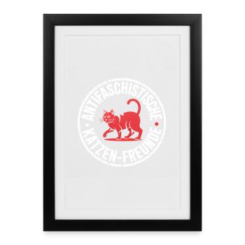 Antifascist Cat Friends - Against the Right - Framed poster (27 × 37 cm) - black - Front