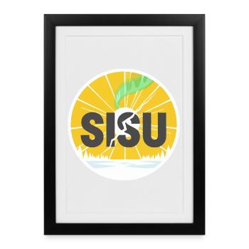 Sisu, Finlande - Affiche encadrée (27 × 37 cm) - noir - Devant