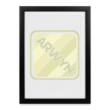 Nom de la fille Arwyn - Affiche encadrée (27 × 37 cm) - noir - Devant