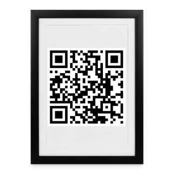 QR code quote funny humor - Framed poster (27 × 37 cm) - black - Front