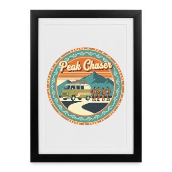 Peak Chaser Retro Adventure - Affiche encadrée (27 × 37 cm) - noir - Devant