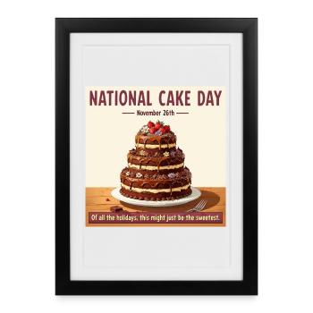 Journée nationale du gâteau – Tag des Kuchens - Affiche encadrée (27 × 37 cm) - noir - Devant