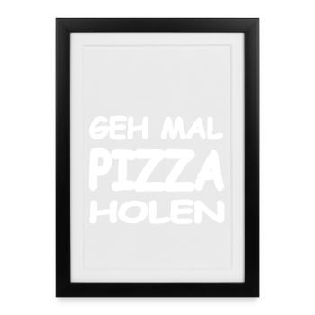 Pizza - Gerahmtes Poster (27 × 37 cm) - Schwarz - Vorne
