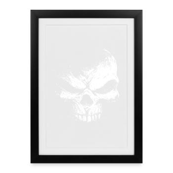 Crâne maléfique – Bête souriante sombre - Affiche encadrée (27 × 37 cm) - noir - Devant
