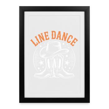 LineDance Boots Cowboy Hat - Framed poster (27 × 37 cm) - black - Front