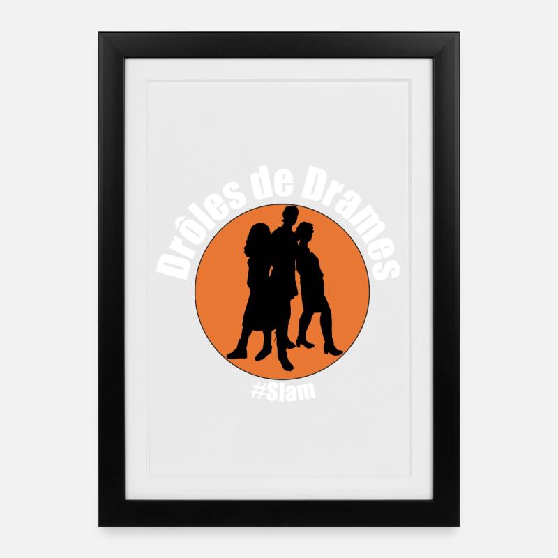 Drôle de Drames Slam - Affiche encadrée (27 × 37 cm) - noir