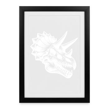 Dinosaur Triceratops Head Fossil Bone - Framed poster (27 × 37 cm) - black - Front