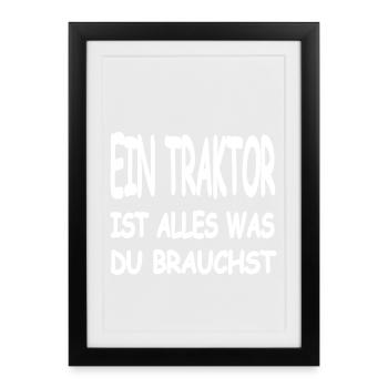Tractor - Framed poster (27 × 37 cm) - black - Front