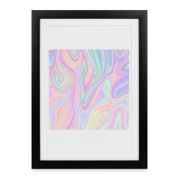 Iridescent Abstract Liquid Pastel Pattern - Framed poster (27 × 37 cm) - black - Front