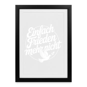 Message de paix avec la colombe de paix | Peace Design - Affiche encadrée (27 × 37 cm) - noir - Devant