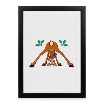 Guess What Reindeer Butt Christmas Joke - Framed poster (27 × 37 cm) - black - Front