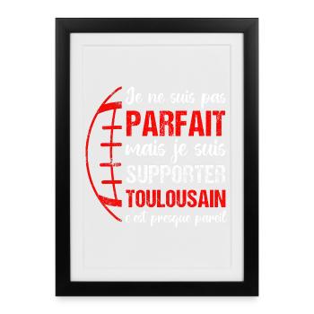 Supporter toulousain cadeau rugby Toulouse - Affiche encadrée (27 × 37 cm) - noir - Devant