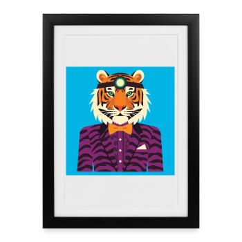 HUMAN TIGER - baby & kids - Affiche encadrée (27 × 37 cm) - noir - Devant