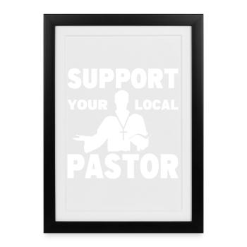 Pasteur Costume Pasteur Vêtements Homme de Dieu - Affiche encadrée (27 × 37 cm) - noir - Devant