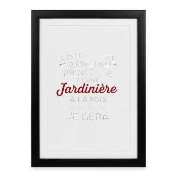 Princesse Jardinière – C’est Compliqué Mais je gèr - Affiche encadrée (27 × 37 cm) - noir - Devant