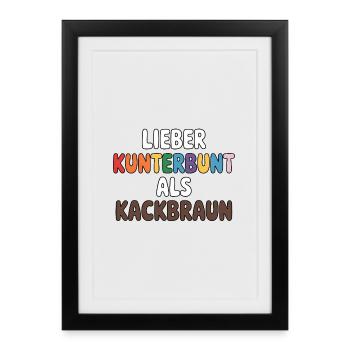 Mieux coloré que le marron caca - Logo Cool Pride - Affiche encadrée (27 × 37 cm) - noir - Devant