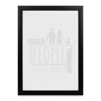 Logo de l’activisme People Before Profit Justice - Affiche encadrée (27 × 37 cm) - noir - Devant