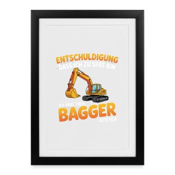 J’ai vu une pelle - mèmes allemands - Affiche encadrée (27 × 37 cm) - noir - Devant