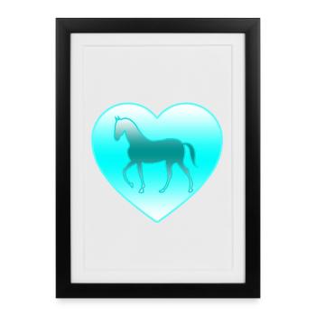 horses - Framed poster (27 × 37 cm) - black - Front