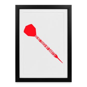 Ne touchez pas à mes fléchettes Avertissement Humour du joueur de fléchettes - Affiche encadrée (27 × 37 cm) - noir - Devant