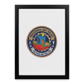 Constructeur professionnel de bateaux Benchy Patch - Affiche encadrée (27 × 37 cm) - noir - Devant