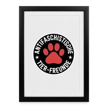 Amis Animaux Antifascistes - Contre la Loi - Affiche encadrée (27 × 37 cm) - noir - Devant
